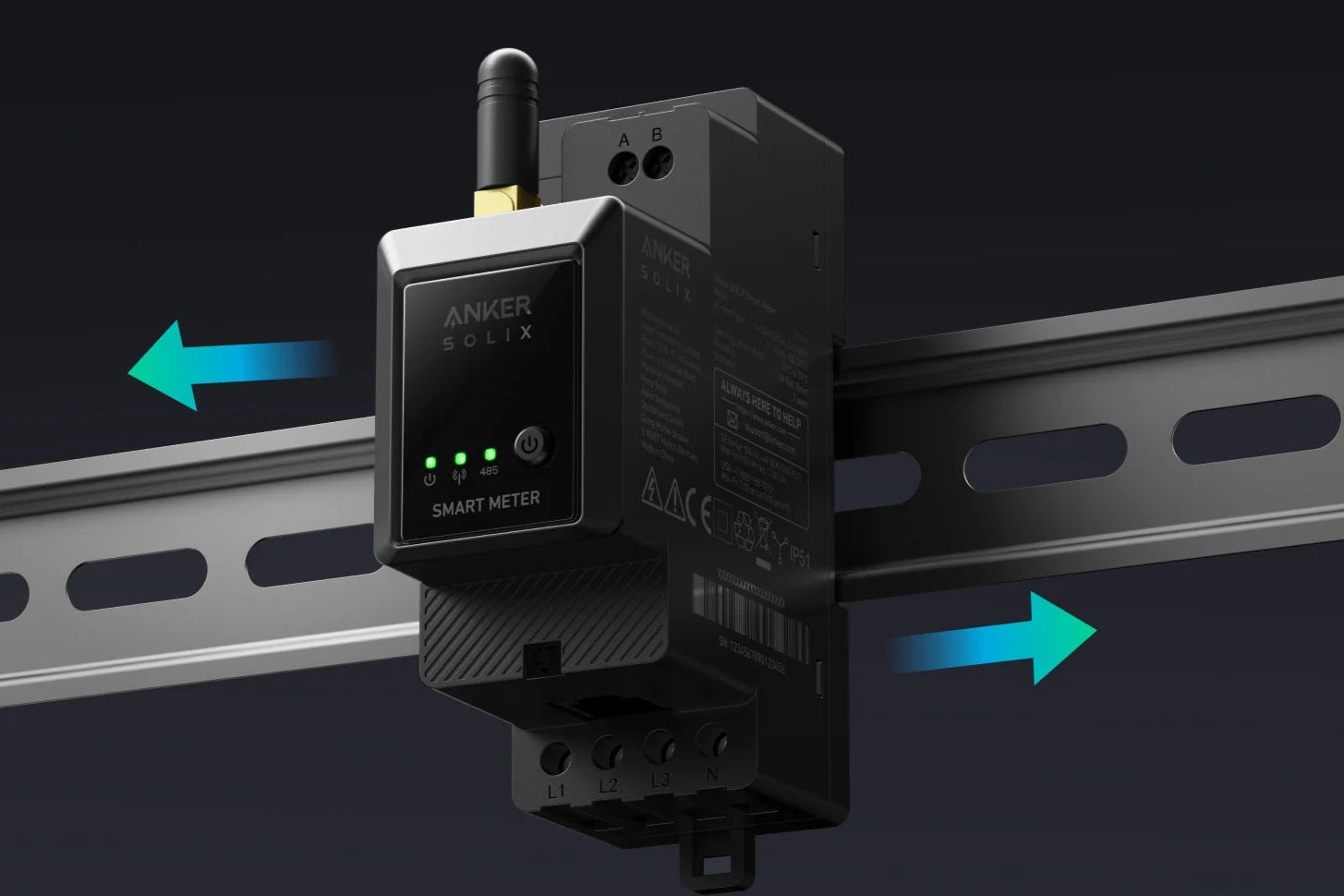 Supervisa en tiempo real el consumo de tu hogar con el Smart Meter de Anker SOLIX. Optimiza el uso de tu batería solar y maximiza tus ahorros con gestión inteligente de energía.